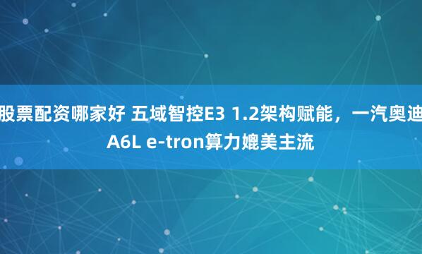股票配资哪家好 五域智控E3 1.2架构赋能,一汽奥迪A6L e-tron算力媲美主流